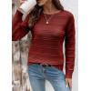 imageSHEWIN Womens Sweaters Boat Neck Crochet Long Sleeve Sweater Lightweight Knit Tops Shitrs Loose Fit Fall Fashion 2025Red Dahlia