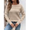 imageSHEWIN Womens Sweaters Boat Neck Crochet Long Sleeve Sweater Lightweight Knit Tops Shitrs Loose Fit Fall Fashion 2025Smoke Gray
