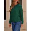 imageSHEWIN Womens Sweaters Casual V Neck Long Sleeve Cable Knit Crochet Sweater Fall Outfits for Women 2025Green