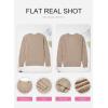 imageSHEWIN Womens Sweaters Casual V Neck Long Sleeve Cable Knit Crochet Sweater Fall Outfits for Women 2025Khaki