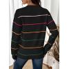 imageSHEWIN Womens Sweaters Crew Neck Knit Long Sleeve Striped Sweater Fall Outfits for Women 2025Black