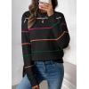 imageSHEWIN Womens Sweaters Crew Neck Knit Long Sleeve Striped Sweater Fall Outfits for Women 2025Black