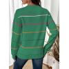 imageSHEWIN Womens Sweaters Crew Neck Knit Long Sleeve Striped Sweater Fall Outfits for Women 2025Bright Green