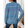 imageSHEWIN Womens Sweaters Crew Neck Knit Long Sleeve Striped Sweater Fall Outfits for Women 2025Dusk Blue