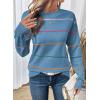 imageSHEWIN Womens Sweaters Crew Neck Knit Long Sleeve Striped Sweater Fall Outfits for Women 2025Dusk Blue