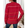 imageSHEWIN Womens Sweaters Crew Neck Knit Long Sleeve Striped Sweater Fall Outfits for Women 2025Racing Red