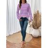 imageSHEWIN Womens Sweaters Crew Neck Knit Long Sleeve Striped Sweater Fall Outfits for Women 2025Wisteria