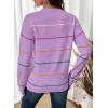 imageSHEWIN Womens Sweaters Crew Neck Knit Long Sleeve Striped Sweater Fall Outfits for Women 2025Wisteria