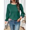 imageSHEWIN Womens Sweaters Crew Neck Long Sleeve Tops Knit Color Clock Fall Outfits for Women 2025Green