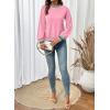 imageSHEWIN Womens Sweaters Crew Neck Long Sleeve Tops Knit Color Clock Fall Outfits for Women 2025Pink
