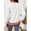 imageSHEWIN Womens Sweaters Crew Neck Long Sleeve Tops Knit Color Clock Fall Outfits for Women 2025White