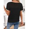 imageSHEWIN Womens Sweaters Crew Neck Short Sleeve Shirts Summer Tops Knit Hollow Out T Shirts Sweater BlousesBlack