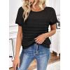 imageSHEWIN Womens Sweaters Crew Neck Short Sleeve Shirts Summer Tops Knit Hollow Out T Shirts Sweater BlousesBlack