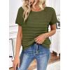 imageSHEWIN Womens Sweaters Crew Neck Short Sleeve Shirts Summer Tops Knit Hollow Out T Shirts Sweater BlousesGreen