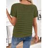 imageSHEWIN Womens Sweaters Crew Neck Short Sleeve Shirts Summer Tops Knit Hollow Out T Shirts Sweater BlousesGreen