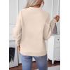 imageSHEWIN Womens Sweaters Crewneck Cable Knit Sweater Long Sleeve Fall Tops for Women 2025Beige