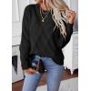 imageSHEWIN Womens Sweaters Crewneck Cable Knit Sweater Long Sleeve Fall Tops for Women 2025Black