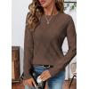 imageSHEWIN Womens Sweaters Crewneck Cable Knit Sweater Long Sleeve Fall Tops for Women 2025Breen