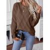 imageSHEWIN Womens Sweaters Crewneck Cable Knit Sweater Long Sleeve Fall Tops for Women 2025Breen