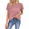 imageSHEWIN Womens Sweaters Crew Neck Short Sleeve Shirts Summer Tops Knit Hollow Out T Shirts Sweater BlousesPink