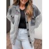 imageSHEWIN Shackets for Women 2025 Casual Long Sleeve Tops Button Down Plaid Fall JacketsA1grey