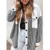 imageSHEWIN Shackets for Women 2025 Casual Long Sleeve Tops Button Down Plaid Fall JacketsA1white