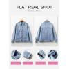 imageSHEWIN Womens Denim Jacket Casual Long Sleeve Drop Shoulder Button Front Jean Jacket Coat With PocketsAshleigh Blue