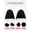 imageSHEWIN Womens Denim Jacket Casual Long Sleeve Drop Shoulder Button Front Jean Jacket Coat With PocketsBlack