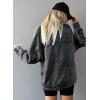 imageSHEWIN Womens Denim Jacket Casual Long Sleeve Drop Shoulder Button Front Jean Jacket Coat With PocketsDark Grey