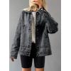 imageSHEWIN Womens Denim Jacket Casual Long Sleeve Drop Shoulder Button Front Jean Jacket Coat With PocketsDark Grey