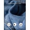 imageSHEWIN Womens Denim Jacket Casual Long Sleeve Drop Shoulder Button Front Jean Jacket Coat With PocketsDusk Blue