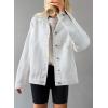 imageSHEWIN Womens Denim Jacket Casual Long Sleeve Drop Shoulder Button Front Jean Jacket Coat With PocketsWhite