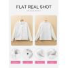 imageSHEWIN Womens Denim Jacket Casual Long Sleeve Drop Shoulder Button Front Jean Jacket Coat With PocketsWhite