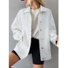 imageSHEWIN Womens Denim Jacket Casual Long Sleeve Drop Shoulder Button Front Jean Jacket Coat With PocketsWhite