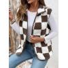 imageSHEWIN Womens Fleece Vest Casual Sleeveless Jacket Lightweight Outerwear Vests with Pockets Womens Fall Fashion 2025Chestnut