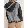 imageSHEWIN Womens Waffle Knit Shacket Lightweight Button Down Shirt Quilted Textured Patchwork Hooded Drawstring JacketBlack