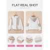 imageSHEWIN Womens Waffle Knit Shacket Lightweight Button Down Shirt Quilted Textured Patchwork Hooded Drawstring JacketWhite