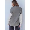 imageSHEWIN Fall Womens Oversized Sweatshirt Button Up Comfy Pullover SweatshirtDark Grey