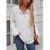 imageSHEWIN Fall Womens Oversized Sweatshirt Button Up Comfy Pullover SweatshirtGrey