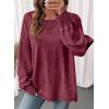 imageSHEWIN Oversized Sweatshirt for Women Long Sleeve Crewneck Sweatshirts Pullover Womens Fall Fashion 2025Burgundy