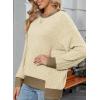 imageSHEWIN Women Color Block Patchwork Sweatshirt 2025 Fall Pullover Oversized TopsApricot