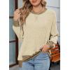 imageSHEWIN Women Color Block Patchwork Sweatshirt 2025 Fall Pullover Oversized TopsApricot