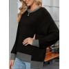 imageSHEWIN Women Color Block Patchwork Sweatshirt 2025 Fall Pullover Oversized TopsBlack