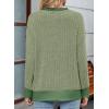 imageSHEWIN Women Color Block Patchwork Sweatshirt 2025 Fall Pullover Oversized TopsGreen