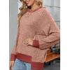 imageSHEWIN Women Color Block Patchwork Sweatshirt 2025 Fall Pullover Oversized TopsMineral Red