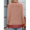 imageSHEWIN Women Color Block Patchwork Sweatshirt 2025 Fall Pullover Oversized TopsMineral Red