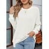 imageSHEWIN Women Color Block Patchwork Sweatshirt 2025 Fall Pullover Oversized TopsWhite