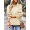 imageSHEWIN Womens Casual Long Sleeve Half Zip Sweatshirt Loose Pullover Tops Fall Fashion 2025 Quarter Zipper HoodiesBeige