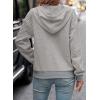 imageSHEWIN Womens Hoodies Casual Long Sleeve Quilted Half Button Drop Shoulder Pullover Tops Loose Drawstring Hooded SweatshirtGrey