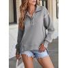 imageSHEWIN Womens Reverse Seam SnapButton Henley Sweatshirt Casual Loose High Low Split Pullover TopsGrey